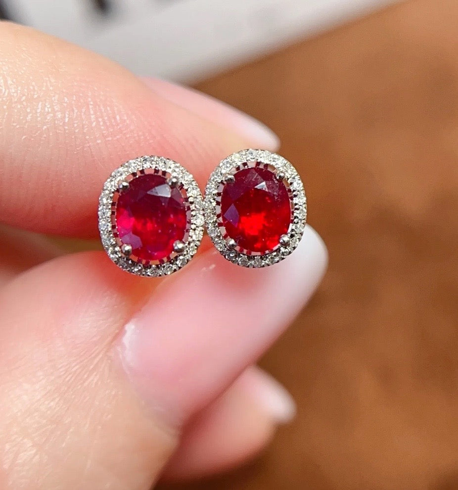 High Quality Natural Ruby Stud Earrings, Ruby Stud Earrings with Diamond, Ruby & Diamond Earrings, Natural Ruby and Diamond Earrings, 18k Gold Ruby Earrings, Solid White Gold Ruby Earrings, Natural Ruby Earrings 18k Gold, Ruby and Diamond Stud Earrings, Anniversary Gift Ruby Jewelry, Natural Ruby Jewelry, Ruby and Diamond Jewelry, 18k Gold Ruby Earrings, 18k White Gold Ruby Earrings, Natural Ruby & Diamond