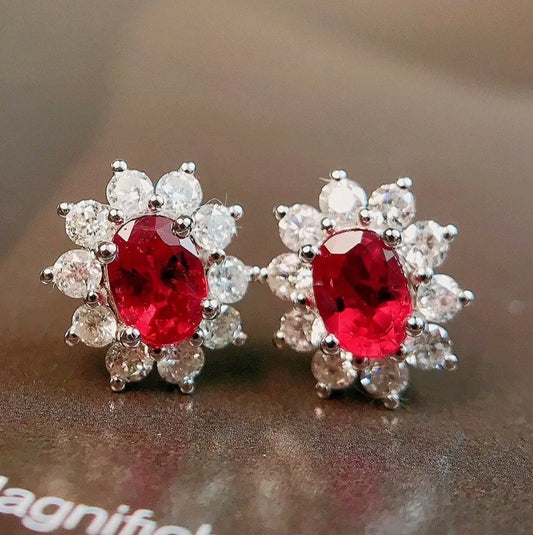 0.73Ct Natural Ruby & Diamond Stud Earrings 18k White Gold, Natural Ruby & Diamond Stud Earrings, 18k White Gold Ruby Earrings, Ruby & Diamond Earrings, Ruby Stud Earrings 18k Gold, Ruby & Diamond Earrings, Natural Ruby and Diamond Earrings, 18k Gold Ruby Earrings, Solid Yellow Gold Ruby Earrings, Natural Ruby Earrings 18k Gold, Ruby and Diamond Stud Earrings, Anniversary Gift Ruby Jewelry, Natural Ruby Jewelry, Ruby and Diamond Jewelry, 18k Gold Ruby Earrings