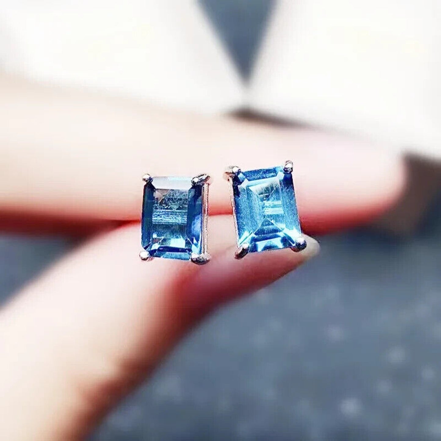 Emerald Cut London Blue Topaz Stud Earrings, Women's London Blue Topaz Earrings, London Blue Topaz Stud Earrings, Women's London Blue Topaz Earrings, London Blue Topaz Jewelry, Natural London Blue Topaz Gemstone Jewelry Set, Women's London Blue Topaz Earrings, London Blue Topaz Ring, London Blue Topaz Stud Earrings, London Blue Topaz Earrings, Women's London Blue Topaz Jewelry, Sterling Silver London Blue Topaz Jewelry, December Birthstone London Blue Topaz, London Blue Topaz Spiritual Meaning