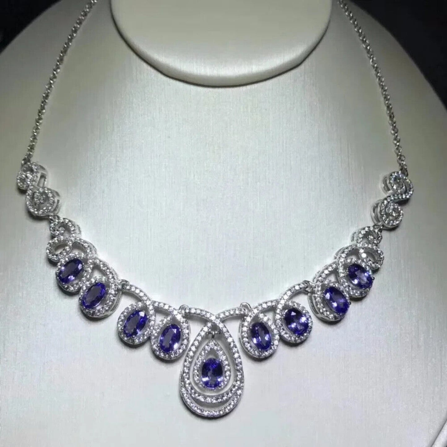 Tanzanite Necklace, Natural Tanzanite, Purple Tanzanite, Authentic Purple Tanzanite, Genuine Purple Tanzanite, Natural Tanzanite Jewelry, Tanzanite Statement Necklace, Tanzanite Pendant Necklace, Tanzanite Charm Necklace, Sterling Silver Tanzanite Necklace, Tanzanite Jewelry For Women