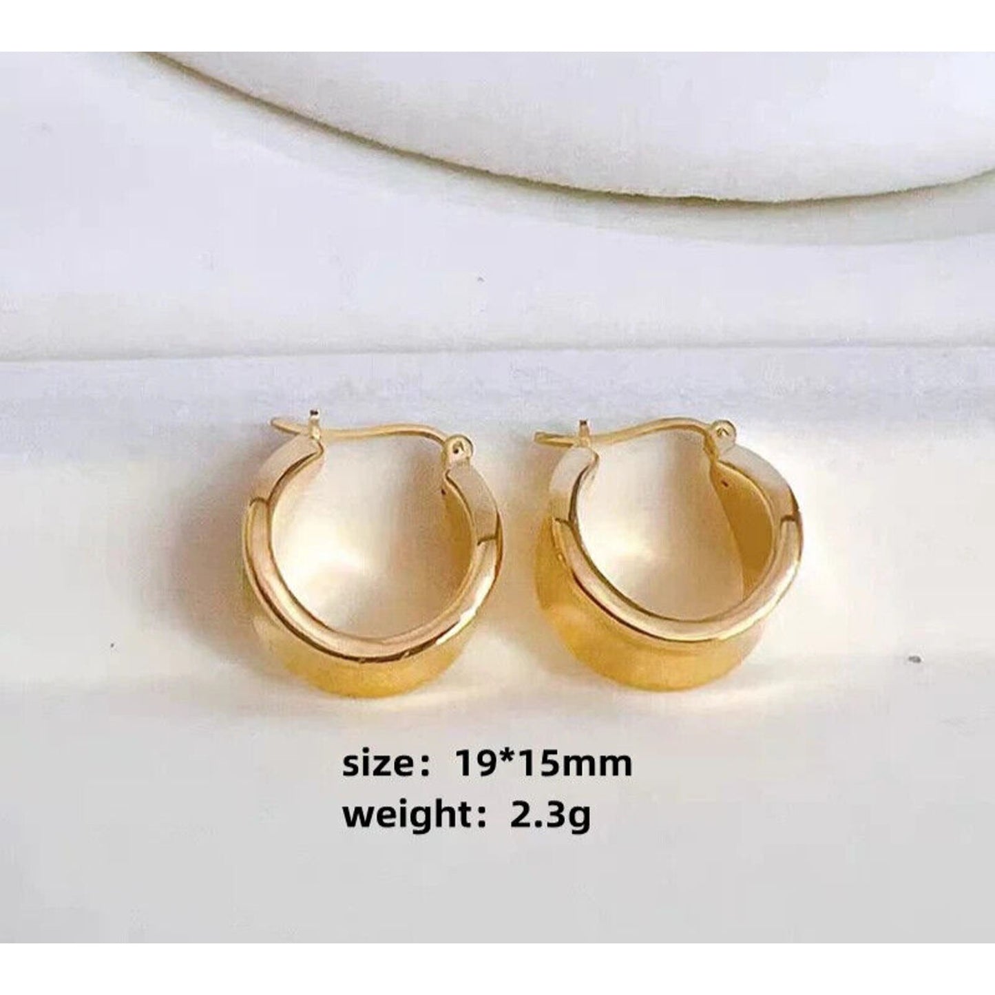 18k Yellow Gold Hoop Earrings. Au750 Yellow Gold Hoop Earrings Solid Gold