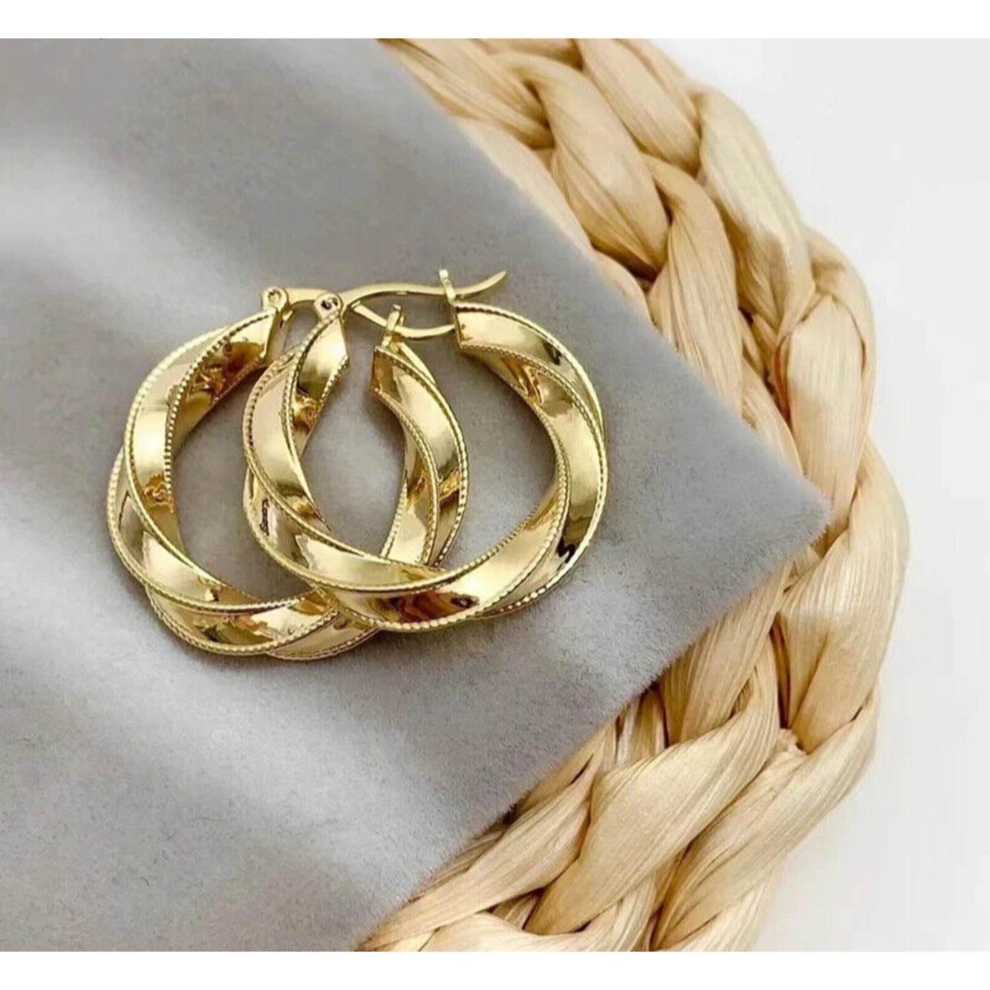 18k Yellow Gold Hoop Earrings. Au750 Yellow Gold Hoop Earrings Solid Gold