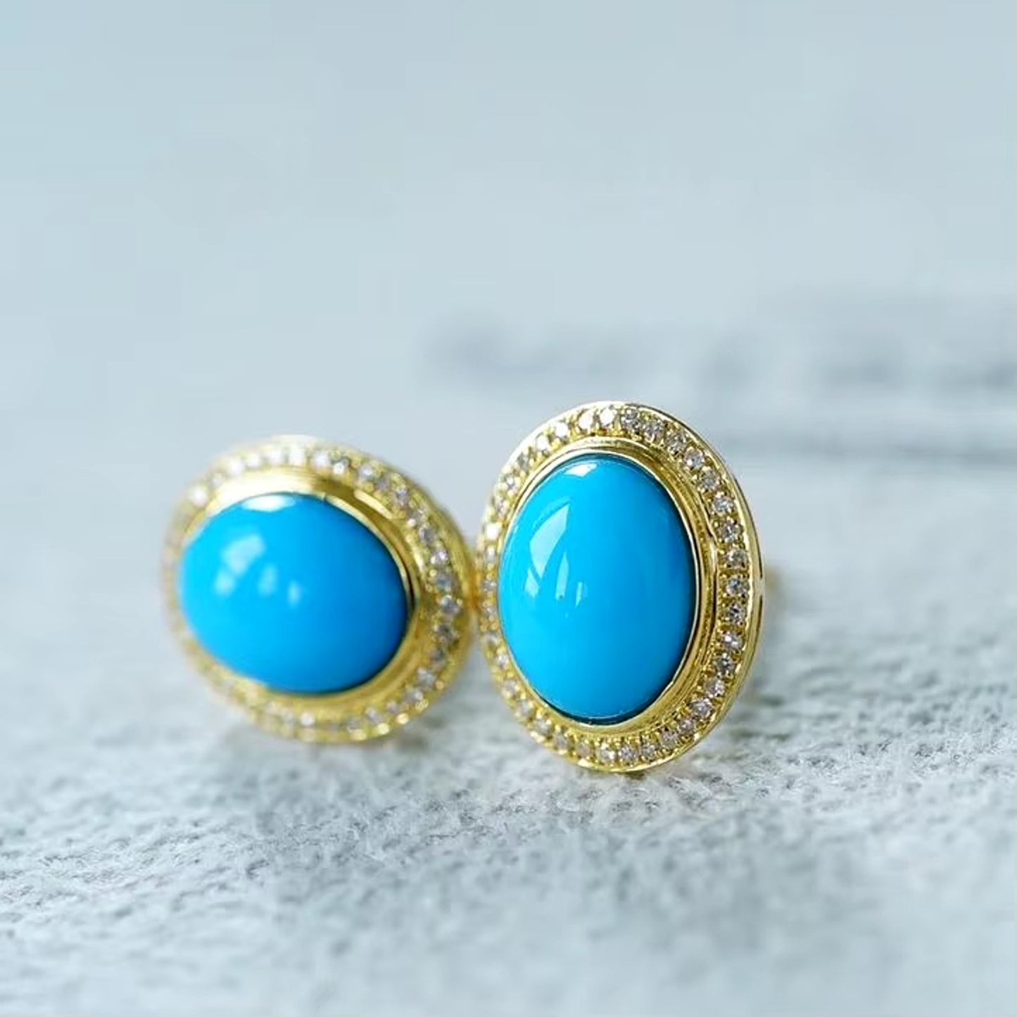 18k Yellow Gold Turquoise Stud Earrings, Natural Turquoise Diamond Earrings, High Quality Turquoise Earrings, Turquoise & Diamond Earrings 18k Gold, 18k Yellow Gold Turquoise Jewelry, Turquoise Earrings 18k Gold, Turquoise Stud Earrings Yellow Gold, 18k Gold Turquoise Earrings, Yellow Gold Turquoise Earrings, White Gold Turquoise Earrings, Natural Turquoise, Real Turquoise Jewelry for Women, Genuine Turquoise