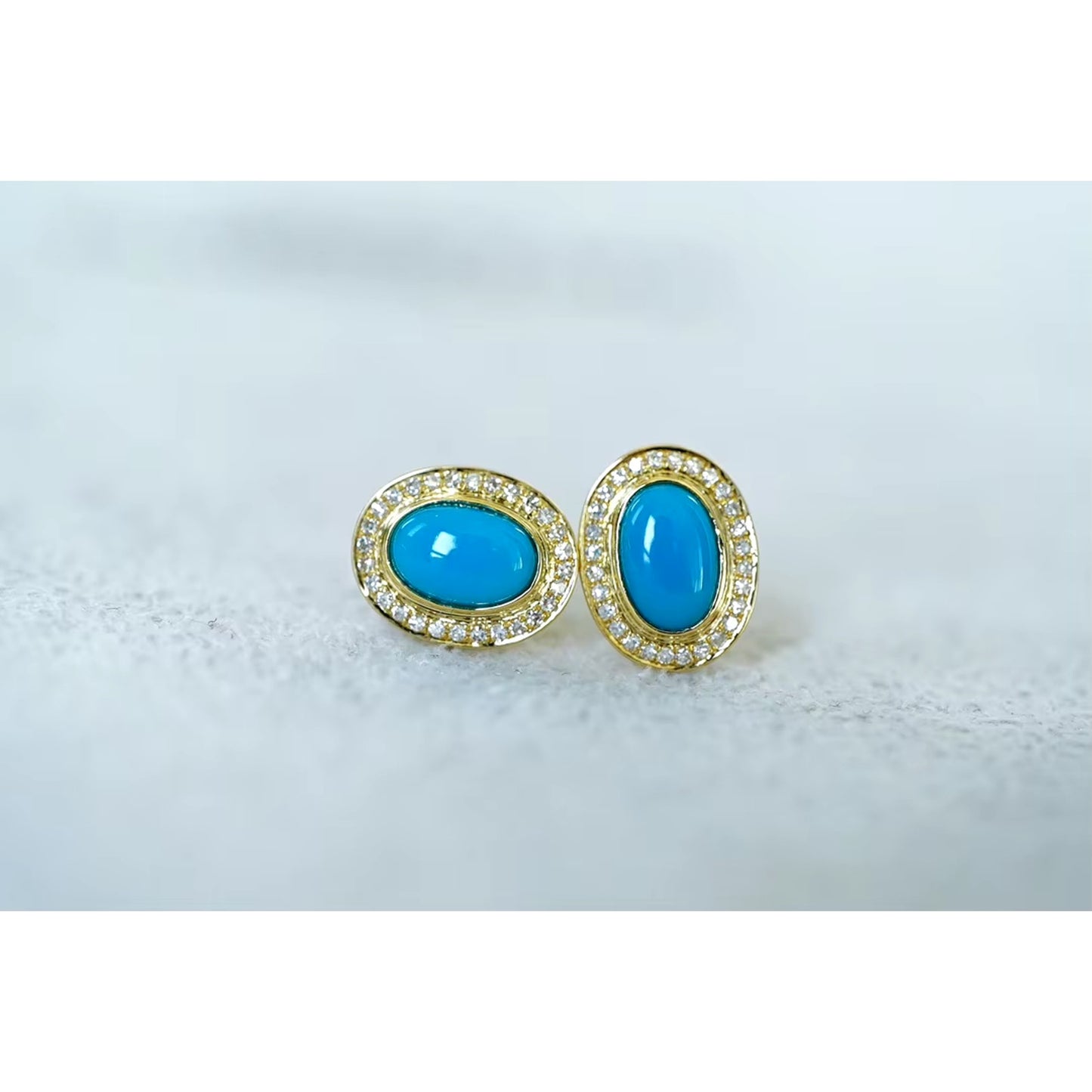 18k Yellow Gold Turquoise Stud Earrings, Natural Turquoise Diamond Earrings, High Quality Turquoise Earrings, Turquoise & Diamond Earrings 18k Gold, 18k Yellow Gold Turquoise Jewelry, Turquoise Earrings 18k Gold, Turquoise Stud Earrings Yellow Gold, 18k Gold Turquoise Earrings, Yellow Gold Turquoise Earrings, White Gold Turquoise Earrings, Natural Turquoise, Real Turquoise Jewelry for Women, Genuine Turquoise