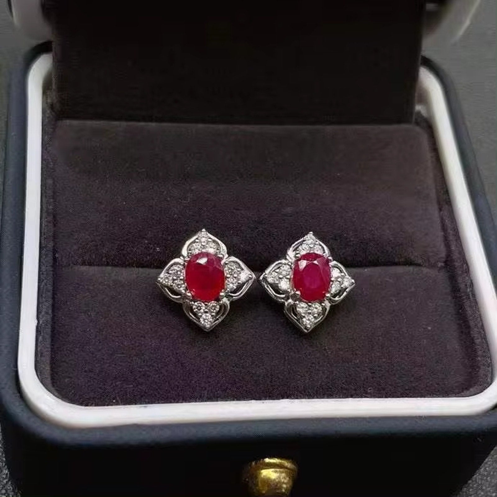 Ruby Earrings, Women's Ruby Earrings, Natural Ruby Earrings, Ruby Jewelry, Sterling Silver Ruby Earrings, Genuine Ruby Earrings, Ruby Stud Earrings, Natural Ruby, Burma Ruby