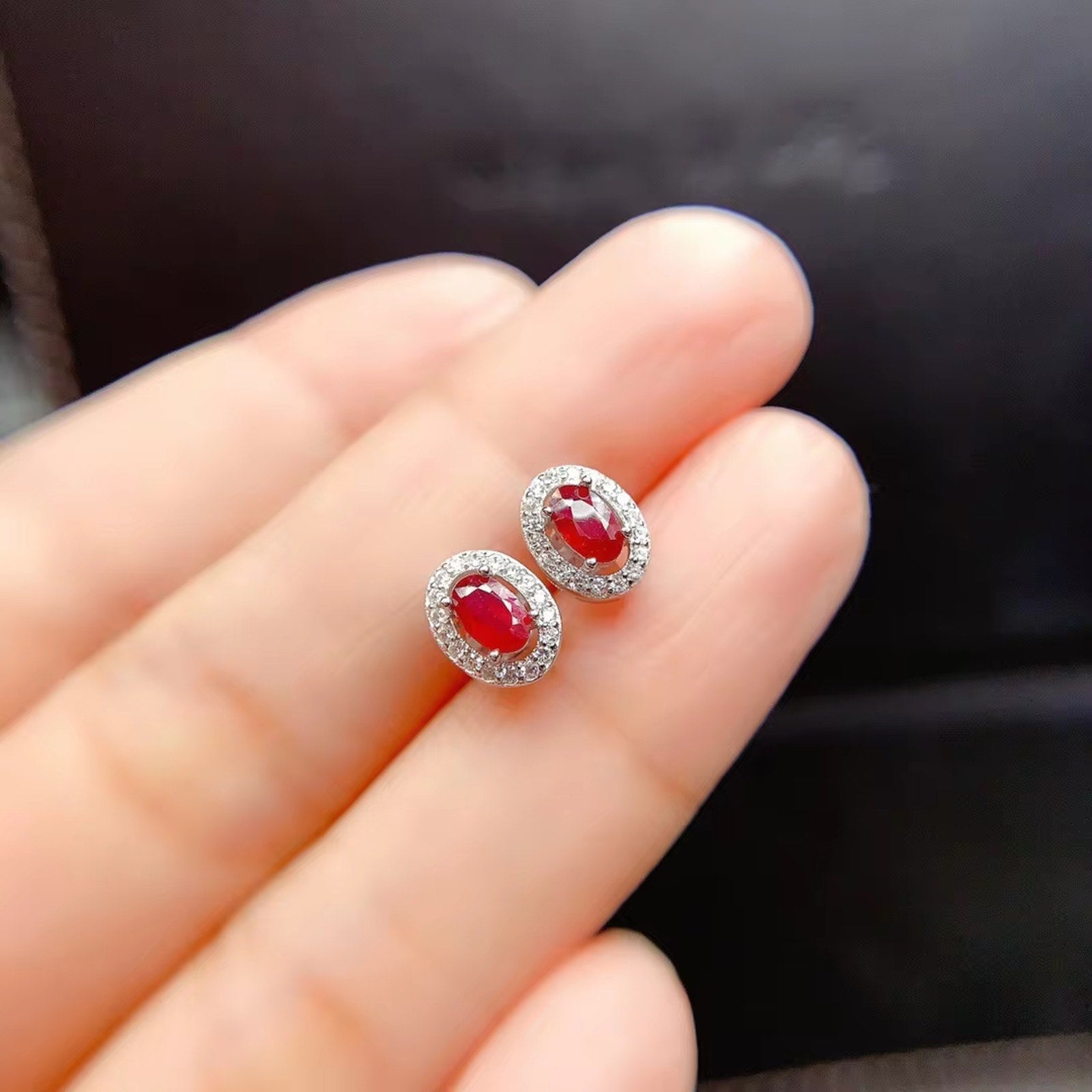 Ruby Earrings, Women's Ruby Earrings, Natural Ruby Earrings, Ruby Jewelry, Sterling Silver Ruby Earrings, Genuine Ruby Earrings, Ruby Stud Earrings, Natural Ruby, Burma Ruby