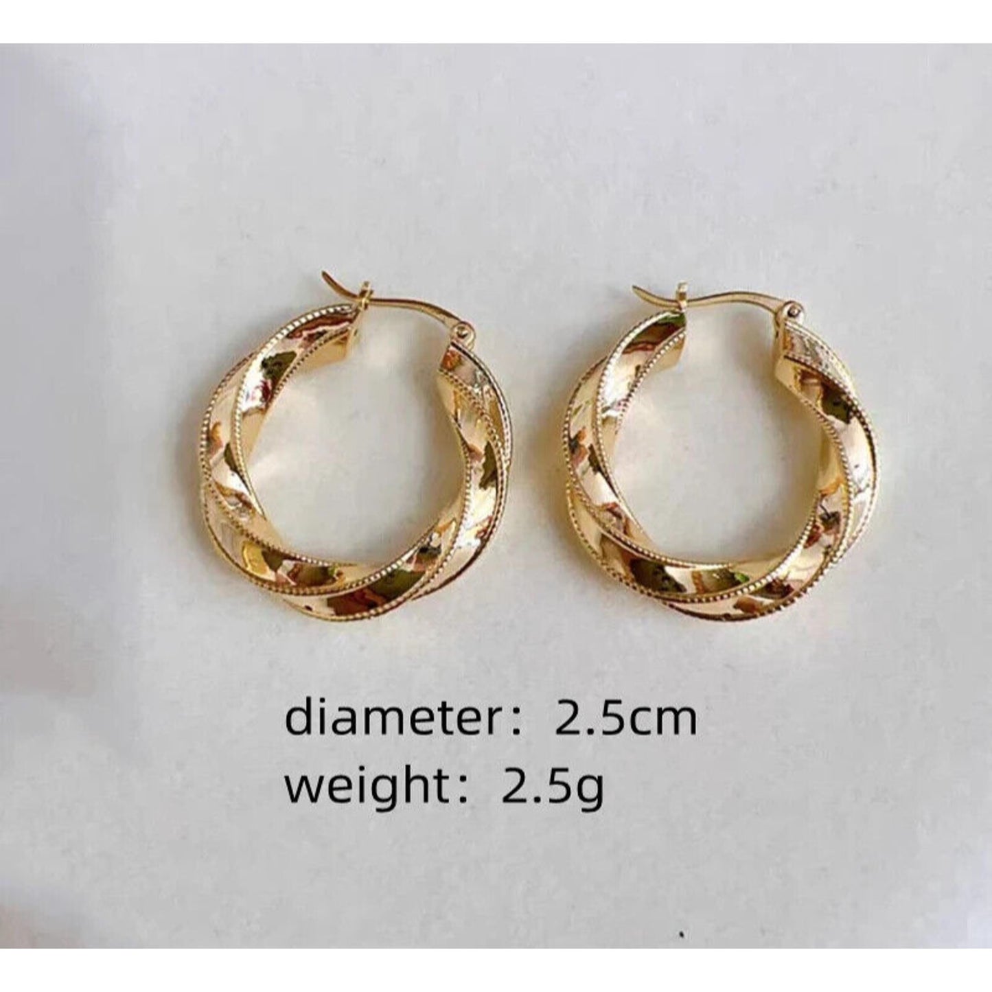 18k Yellow Gold Hoop Earrings. Au750 Yellow Gold Hoop Earrings Solid Gold