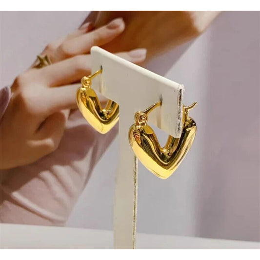 18k Yellow Gold Arrow Hoop Earrings, Unique Yellow Gold Hoop Earrings Au750