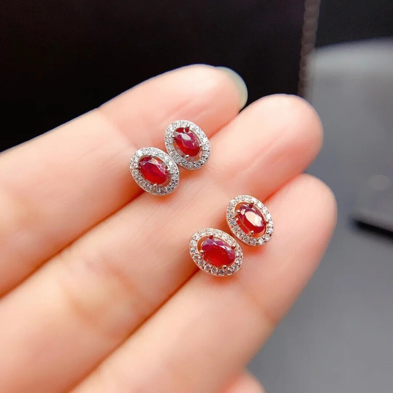 Ruby Earrings, Women's Ruby Earrings, Natural Ruby Earrings, Ruby Jewelry, Sterling Silver Ruby Earrings, Genuine Ruby Earrings, Ruby Stud Earrings, Natural Ruby, Burma Ruby