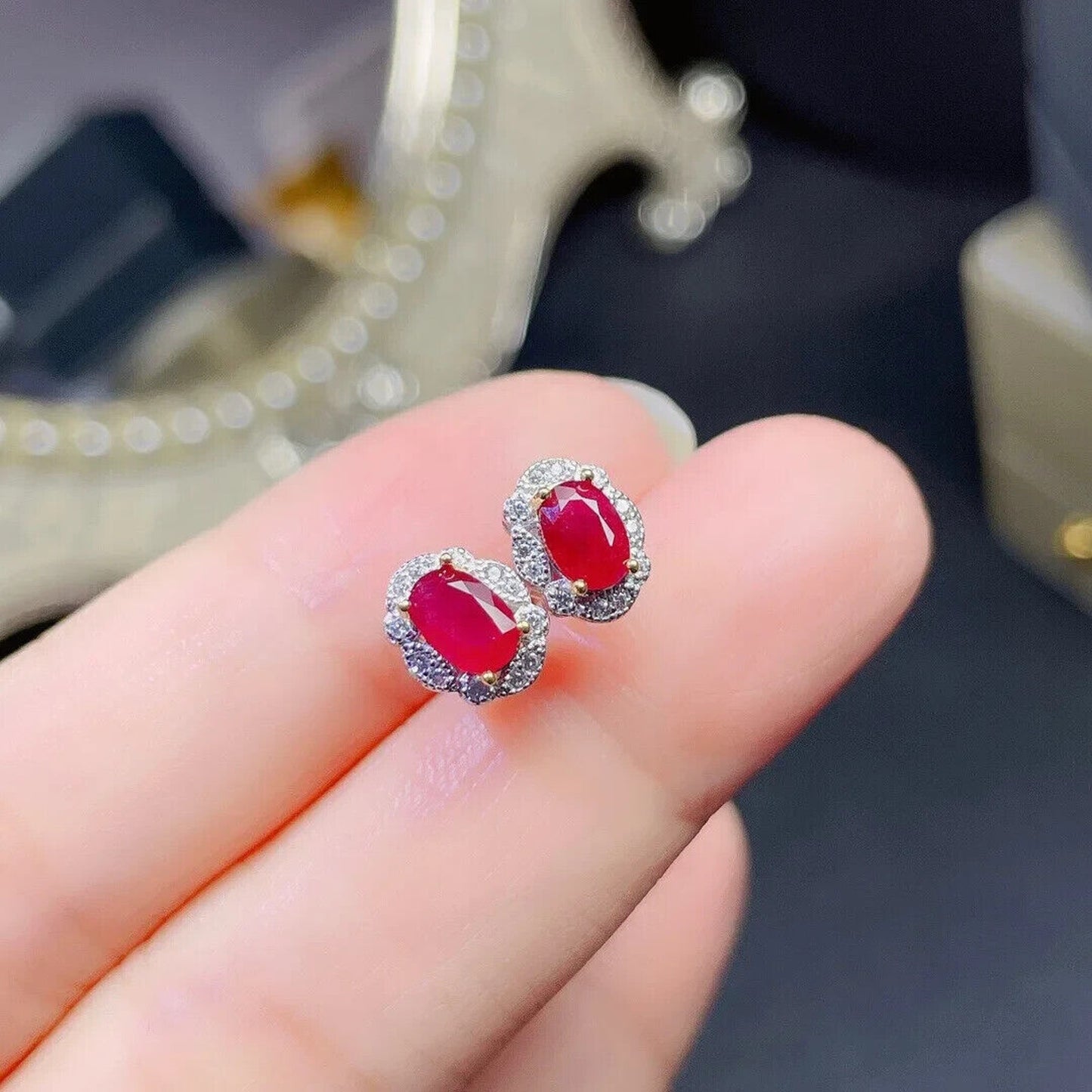 Ruby Earrings, Women's Ruby Earrings, Natural Ruby Earrings, Ruby Jewelry, Sterling Silver Ruby Earrings, Genuine Ruby Earrings, Ruby Stud Earrings, Natural Ruby, Burma Ruby