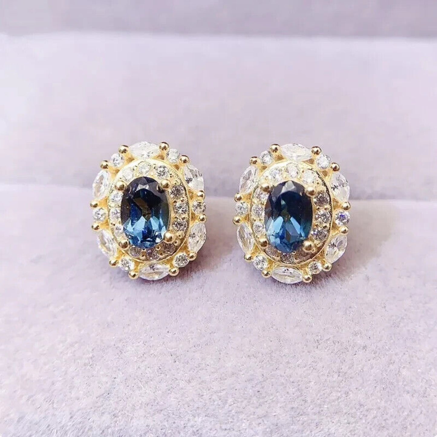 London Blue Topaz Cluster Stud Earrings 5x7mm, Women's London Blue Topaz Earrings, London Blue Topaz Cluster Stud Earrings, Women's London Blue Topaz Earrings, London Blue Topaz Jewelry, Natural London Blue Topaz Gemstone Jewelry Set, Women's London Blue Topaz Earrings, London Blue Topaz Ring, London Blue Topaz Stud Earrings, London Blue Topaz Earrings, Women's London Blue Topaz Jewelry, Sterling Silver London Blue Topaz Jewelry, December Birthstone London Blue Topaz, Gold London Blue Topaz Earrings