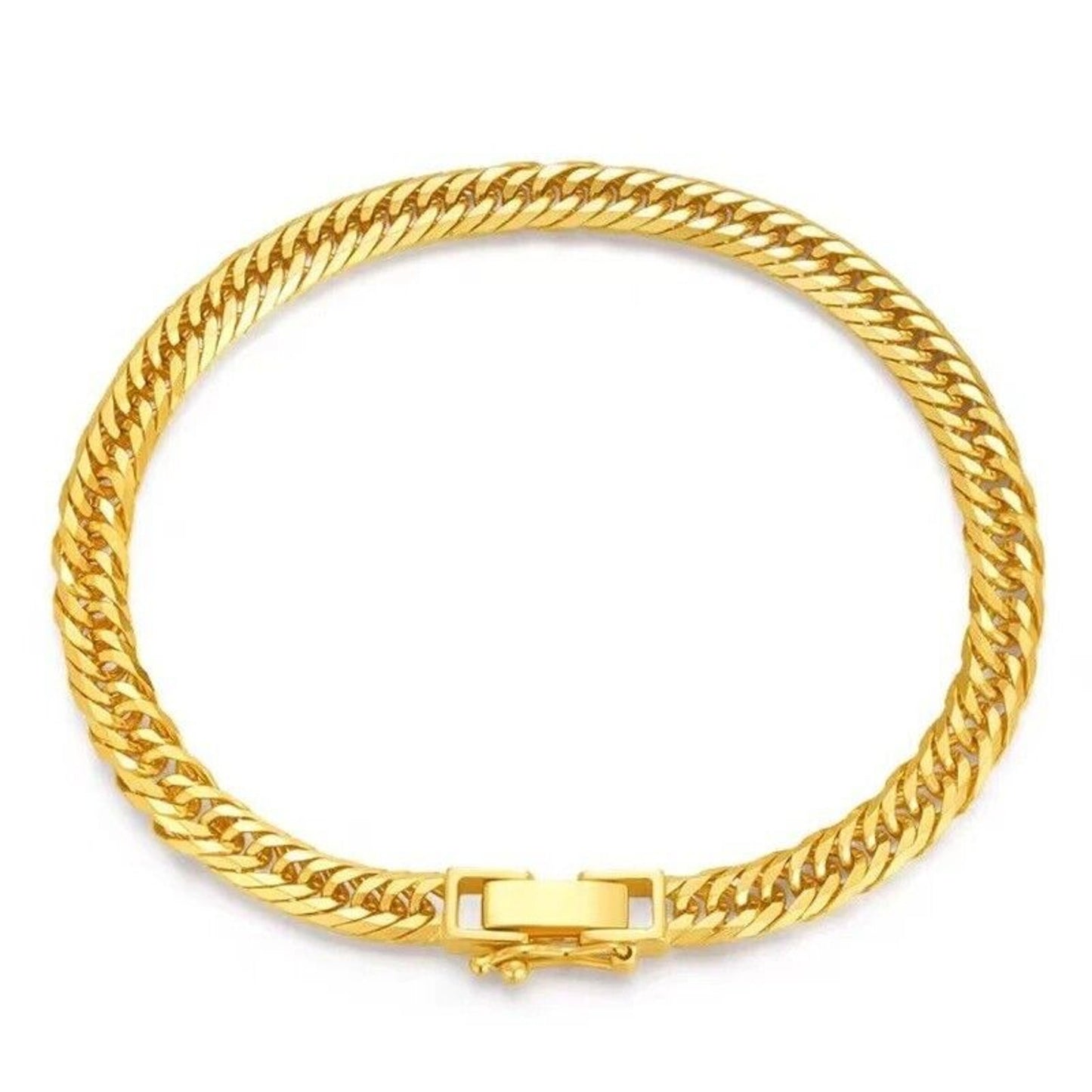 18k Gold Cuban Link Bracelet for Men or Women, 18k Gold Cuban Chain Bracelet