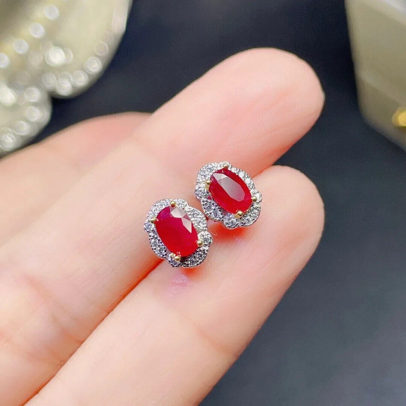 Ruby Earrings, Women's Ruby Earrings, Natural Ruby Earrings, Ruby Jewelry, Sterling Silver Ruby Earrings, Genuine Ruby Earrings, Ruby Stud Earrings, Natural Ruby, Burma Ruby