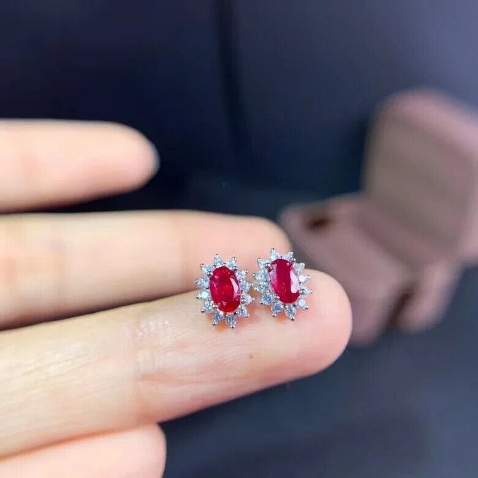 Ruby Earrings, Women's Ruby Earrings, Natural Ruby Earrings, Ruby Jewelry, Sterling Silver Ruby Earrings, Genuine Ruby Earrings, Ruby Stud Earrings, Natural Ruby, Burma Ruby