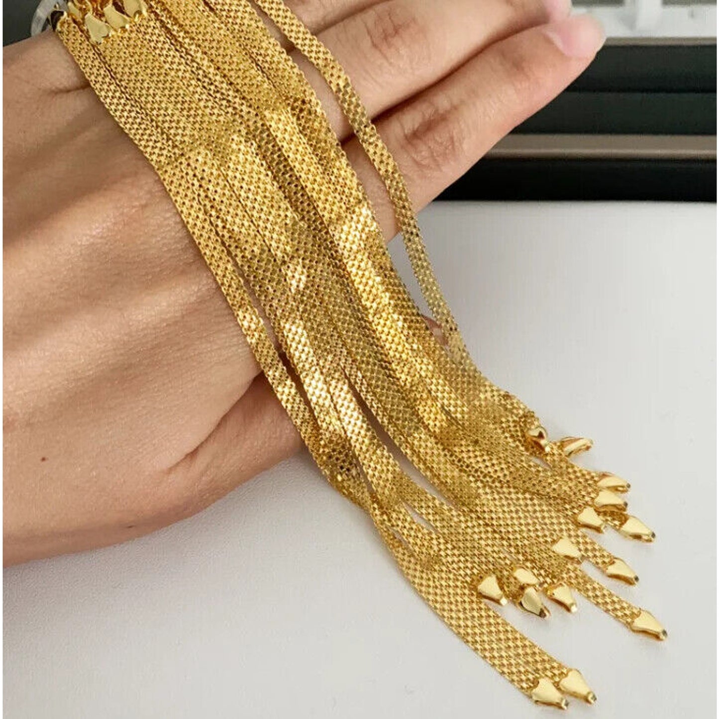 Women's 18k Gold Thick Chain Bracelet, 18k Gold Thick Bracelet Au750