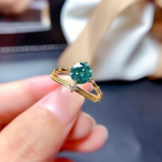 Green Moissanite Cocktail Ring VVS1 CT