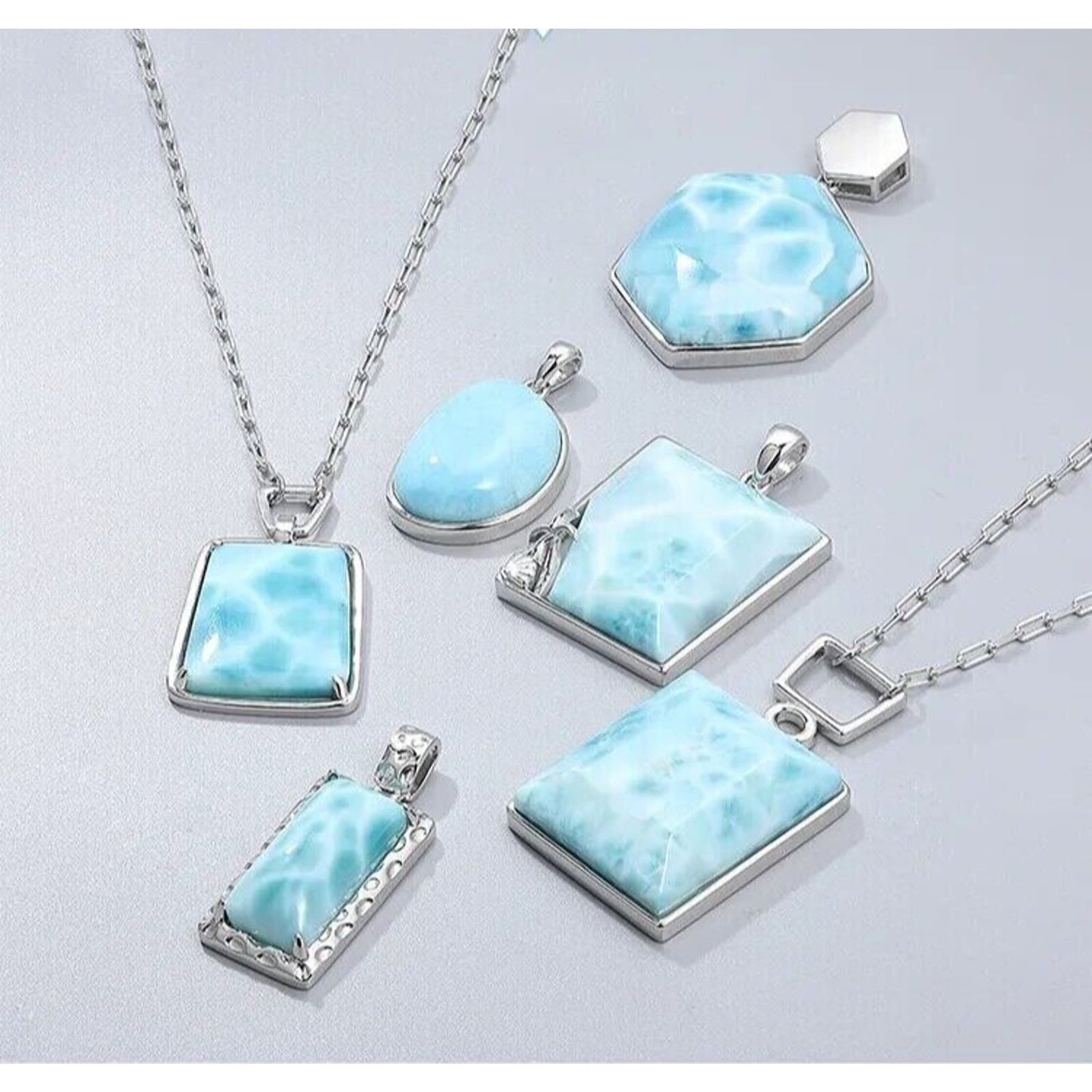 Larimar Necklace, Larimar Gemstone Handmade, Larimar Beautiful Gift Sterling