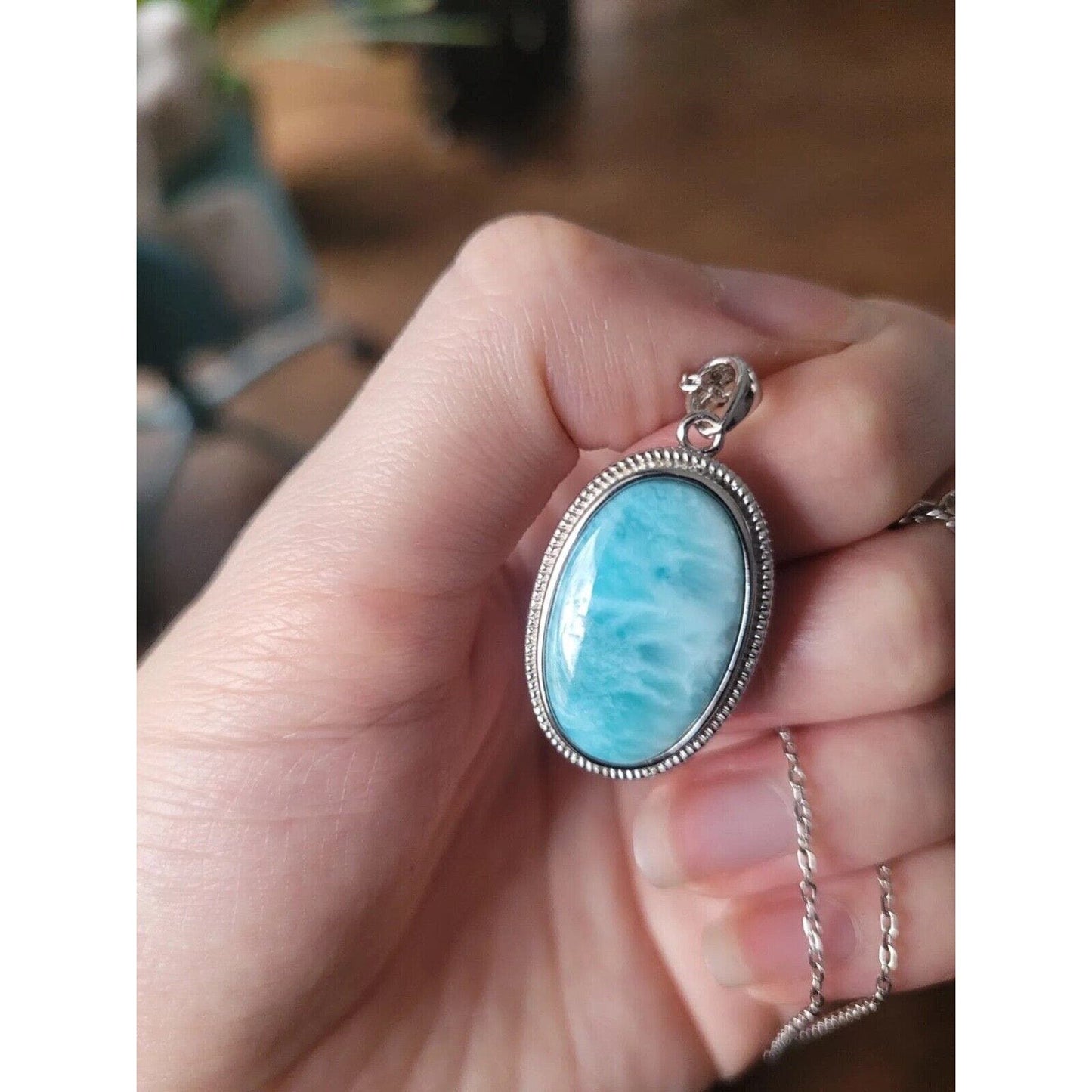 Larimar Necklace, Larimar Gemstone Handmade, Larimar Beautiful Gift Pendant