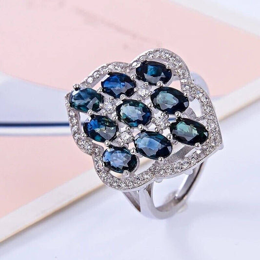 Sapphire Statement Ring, Natural Sapphire Women's Ring, Women's Sapphire Jewelry