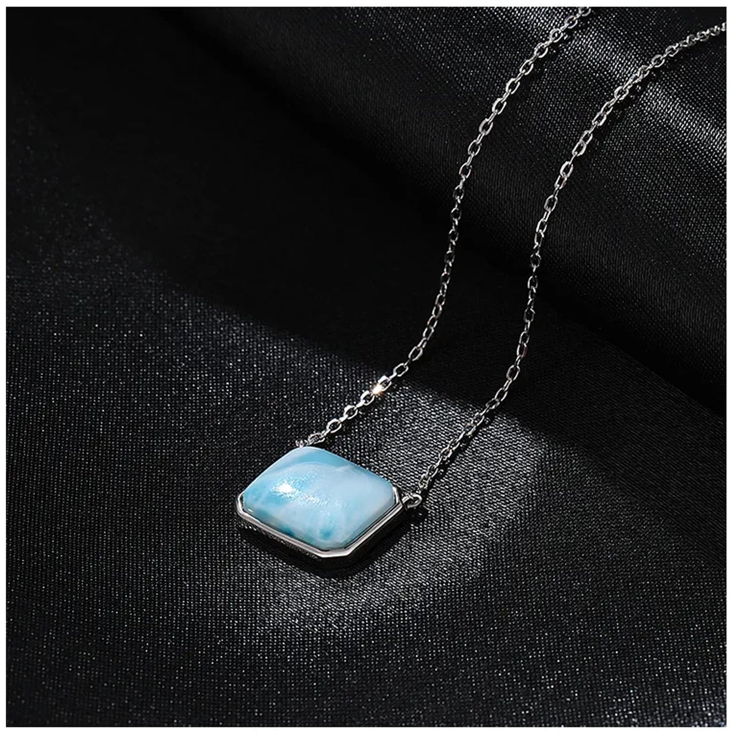 Larimar Necklace, Larimar Gemstone Handmade, Larimar Beautiful Gift Sterling