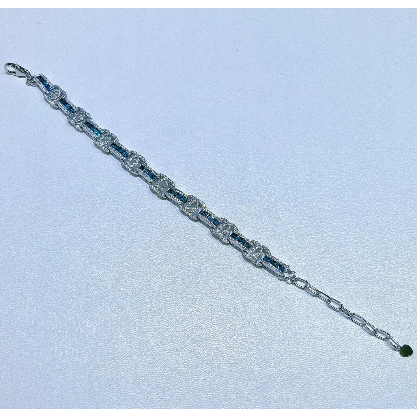 London Blue Topaz Chain Link Tennis Bracelet 2.25mm
